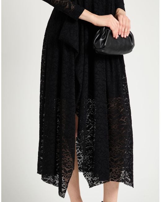 High Black Midi Dress Nylon, Elastane