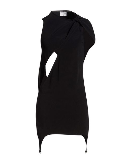 Courreges Black Mini Dress Viscose, Elastane