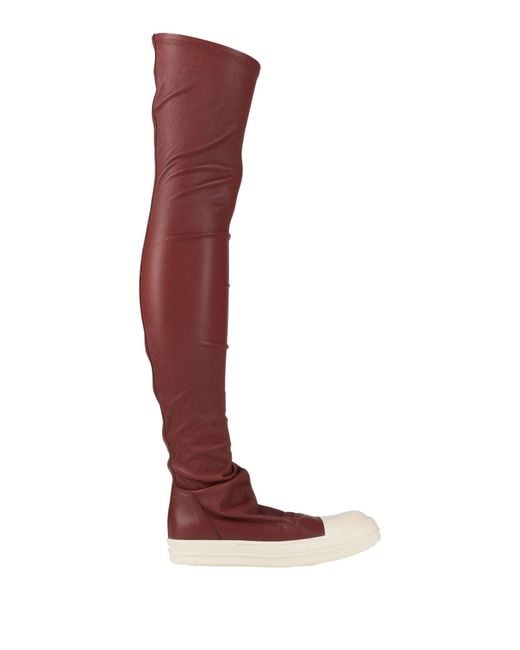 Rick Owens Red Sneakers Leather