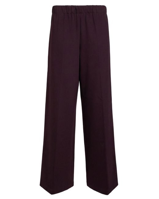 Liviana Conti Purple Burgundy Pants Viscose, Polyamide, Elastane