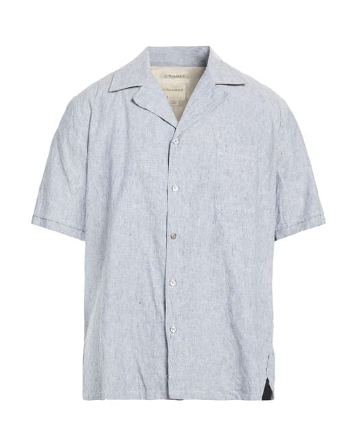 Crossley Blue Shirt Linen, Cotton for men