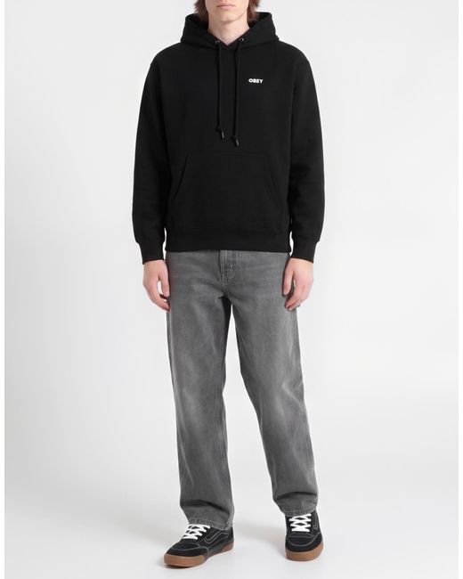 Obey Black Sweatshirt Cotton, Polyester for men
