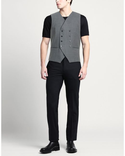 Daniele Alessandrini Gray Tailored Vest Wool, Polyester, Elastane for men