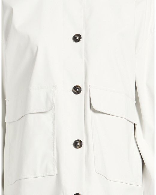 Herno White Taupe Jacket Polyester, Polyurethane