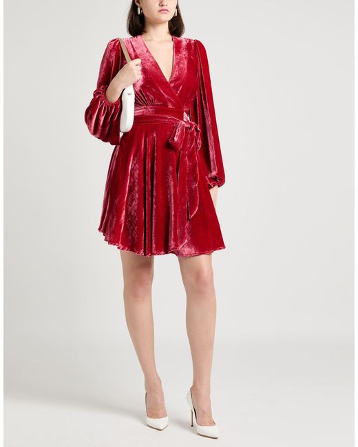 LAVI COUTURE Red Mini Dress Viscose, Nylon