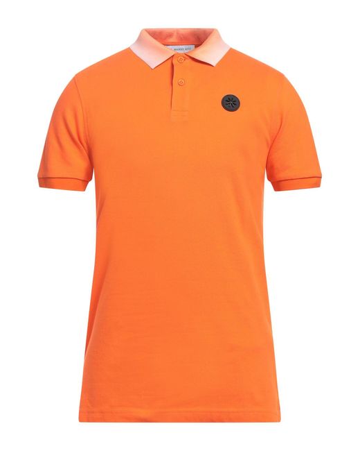 Manuel Ritz Orange Polo Shirt Cotton, Elastane for men