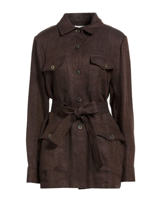 P.A.R.O.S.H. Brown Jacket Linen