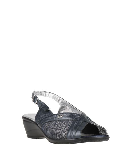 Valleverde Blue Midnight Sandals Leather, Textile Fibers