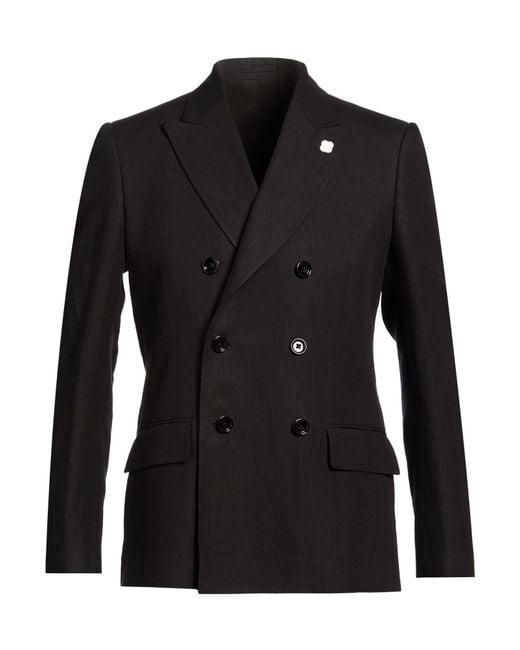 Lardini Black Blazer Linen for men