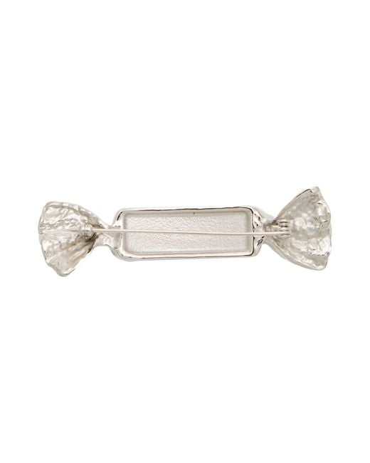 N°21 White Brooch Metal