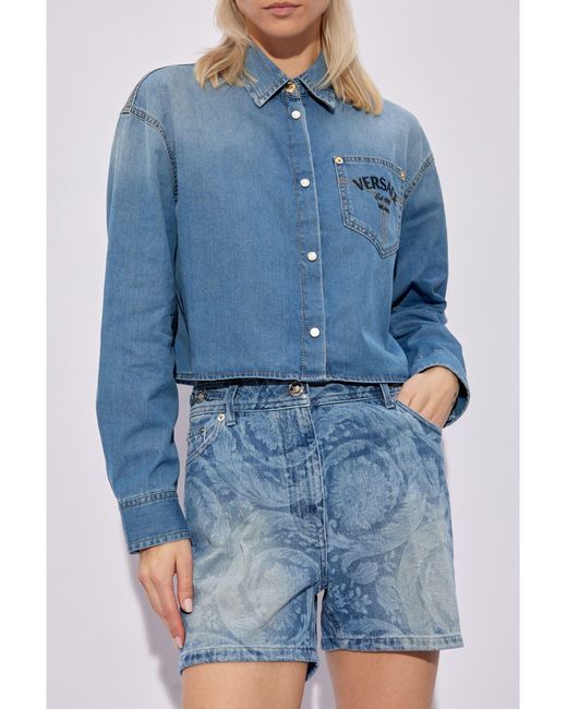 Camicia Jeans di Versace in Blue