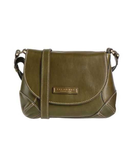 The Bridge Green Military Cross-Body Bag Leather