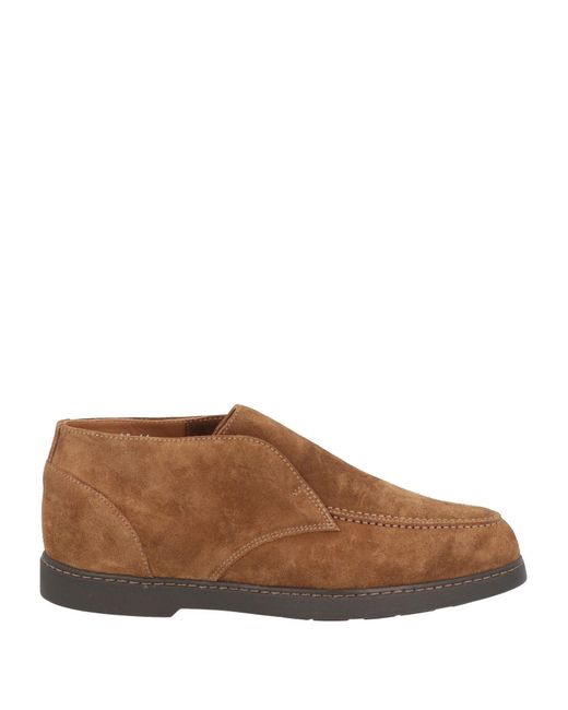 Doucal's Brown Camel Ankle Boots Leather for men