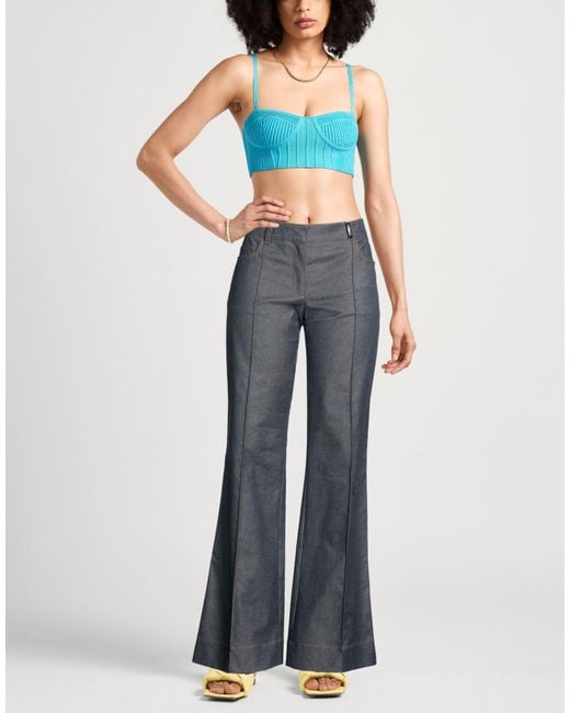 Barbara Bui Blue Pants Cotton, Elastane