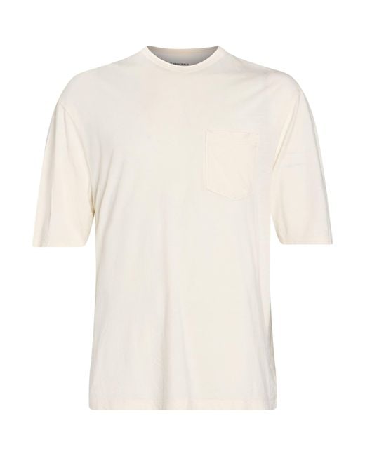 Officine Generale White Ivory T-Shirt Lyocell, Cotton for men