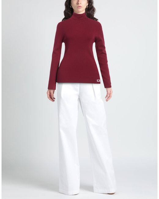 Burberry Red Burgundy Turtleneck Wool, Polyester, Polyamide, Elastane