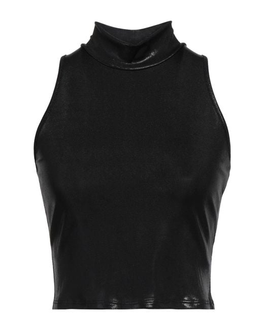 Chiara Ferragni Black Top Polyester, Elastane