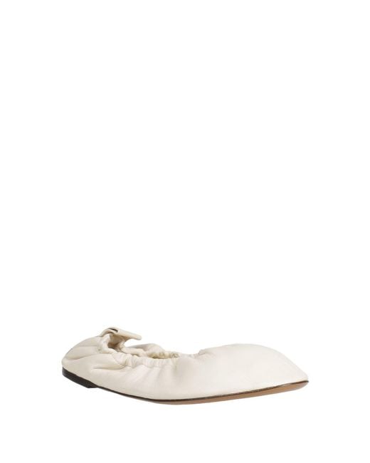 The Row White Ballet Flats