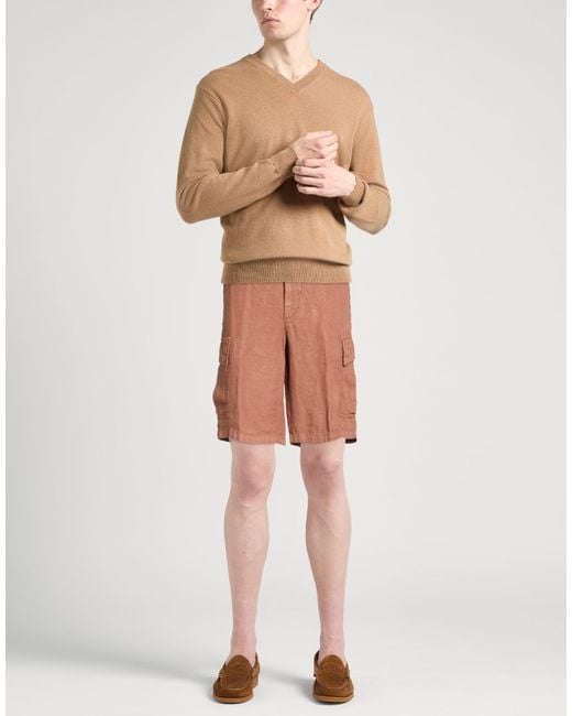 120% Lino Brown Shorts & Bermuda Shorts for men