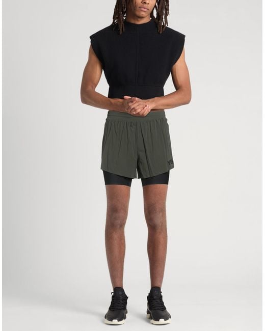 Y-3 Green Shorts & Bermuda Shorts Polyamide, Elastane for men