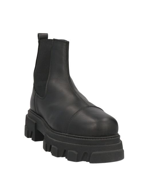 Daniele Alessandrini Black Ankle Boots Leather, Elastic Fibres for men