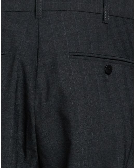 Cellar Door Black Charcoal Pants Virgin Wool, Polyester, Elastane for men