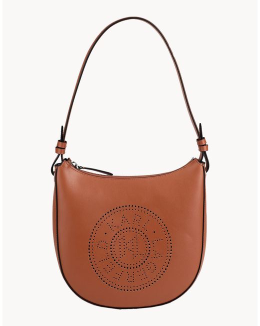 Karl Lagerfeld Brown K/Circle Moon Shb Perforated -- Tan Handbag Cow Leather