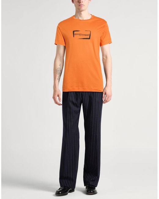 Emporio Armani Orange T-Shirt Cotton for men