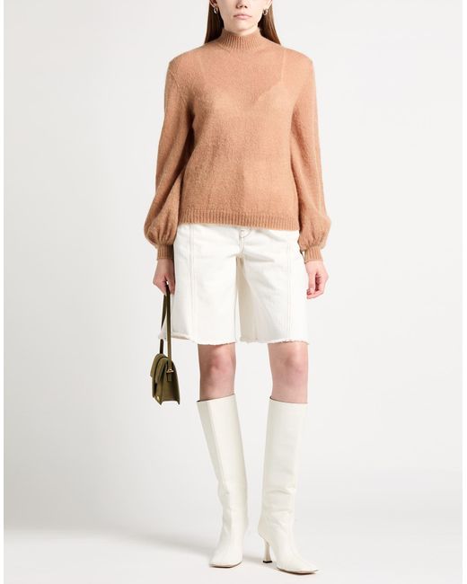 Alberta Ferretti Natural Rollkragenpullover