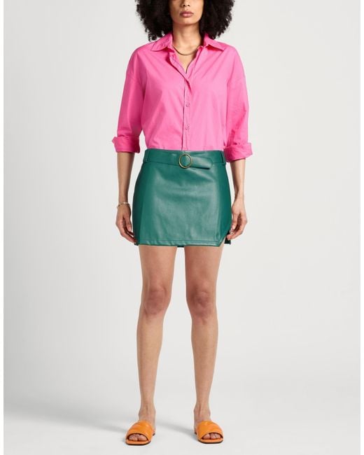 Haveone Green Deep Mini Skirt Polyurethane, Polyester