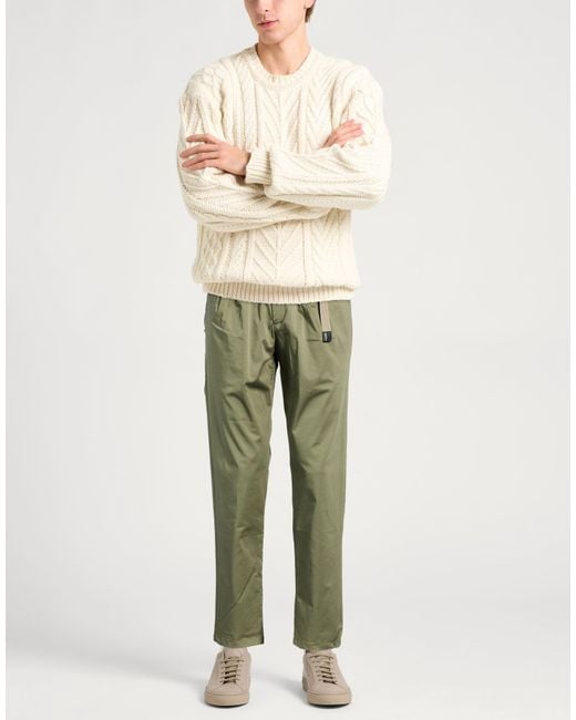 White Sand Green Military Pants Cotton, Elastane for men