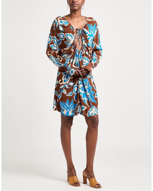 Semicouture Blue Mini Dress Viscose