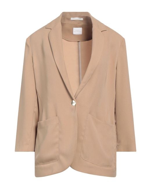 .., merci italia Natural Blazer Polyester, Viscose