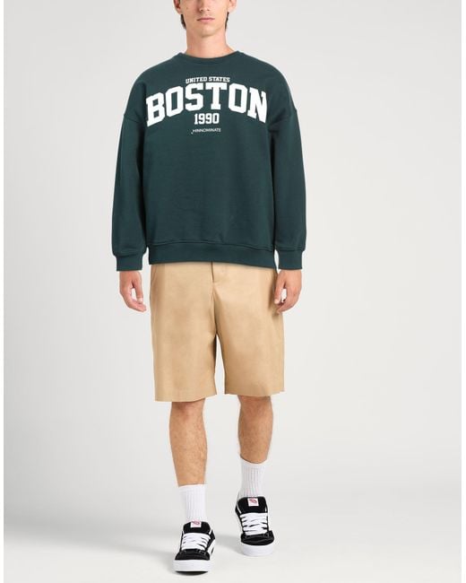 hinnominate Green Sweatshirt Cotton, Polyester, Elastane for men
