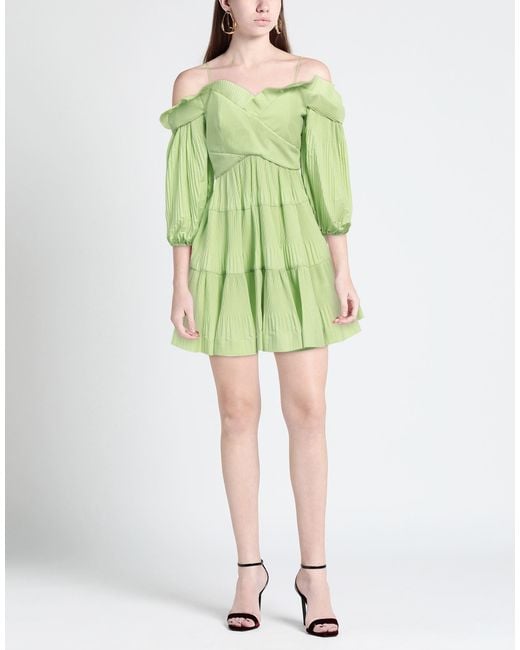 MEIMEIJ Green Lime Mini Dress Polyester, Cotton, Acetate, Elastane, Polyamide