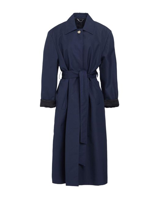 Magda Butrym Blue Overcoat & Trench Coat Cotton