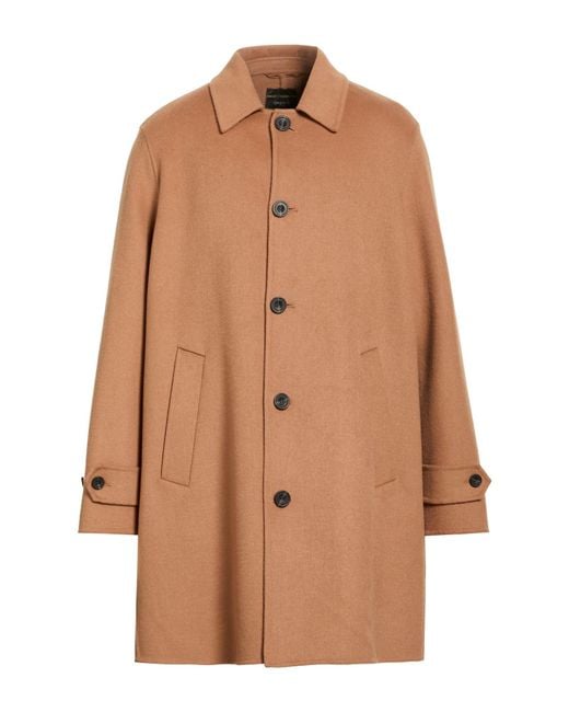 BRERAS Milano Brown Camel Coat Wool, Polyester for men
