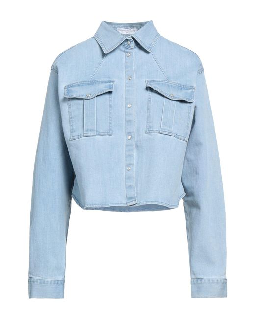 MVP WARDROBE Blue Denim Shirt Cotton, Elastane