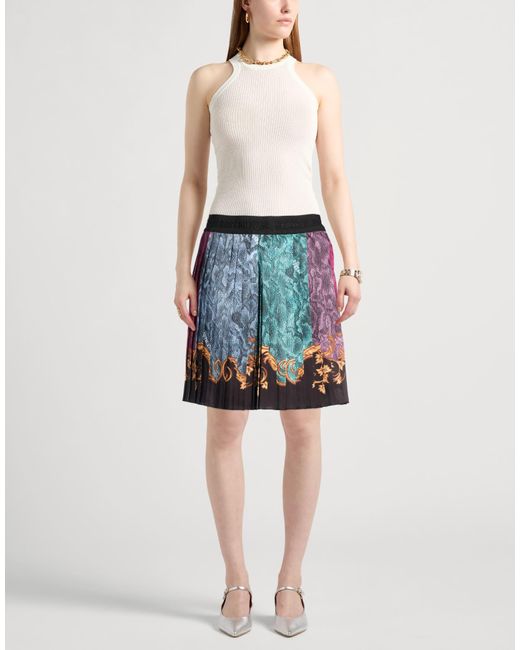 Versace Jeans Couture Blue Mini Skirt Polyester