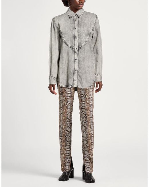 Pinko Gray Denim Shirt Cotton, Lyocell