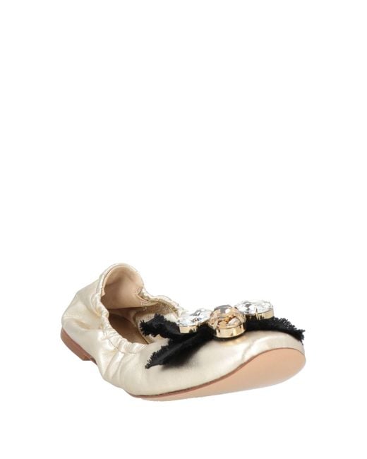 Casadei Natural Ballet Flats Leather