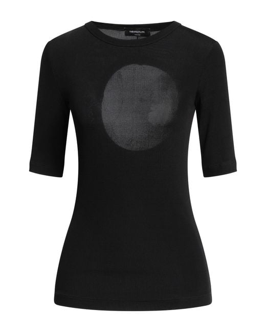 Fabiana Filippi Black T-Shirt Viscose, Elastane