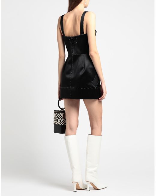 Maison Margiela Black Mini Dress Cotton, Silk, Polyester