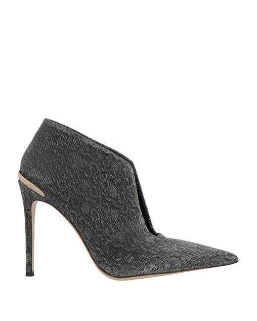 Luciano Padovan Black Ankle Boots Textile Fibers