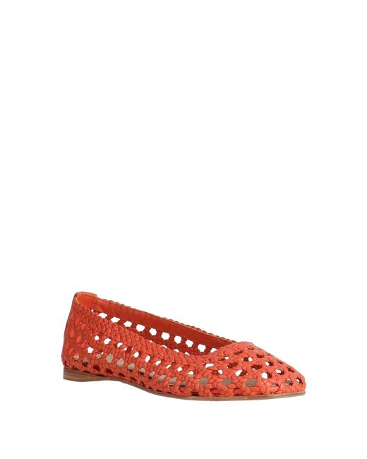 Paloma Barceló Red Ballet Flats Leather