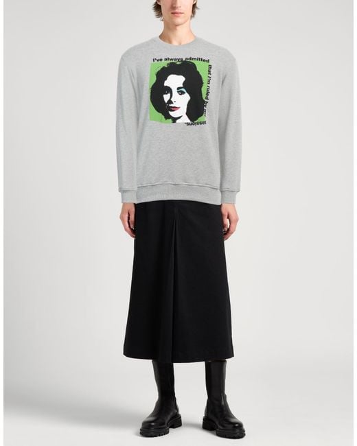 Comme des Garçons Gray Printed Cotton Crewneck Sweatshirt for men