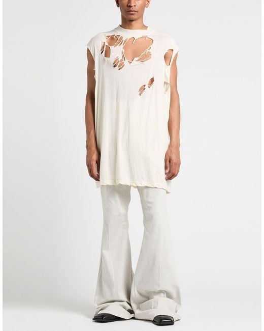 Rick Owens White T-Shirt Cotton for men