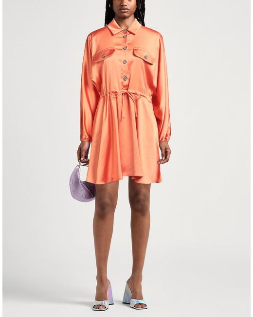 Gaelle Paris Orange Mini Dress Polyester