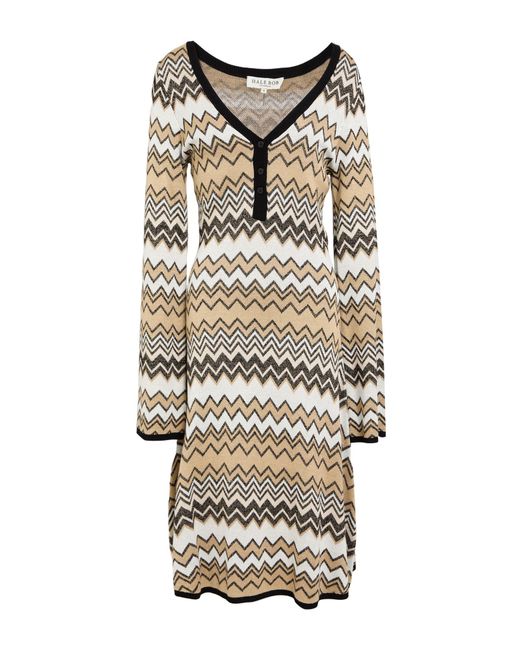 Hale Bob Natural Midi Dress Rayon, Lurex