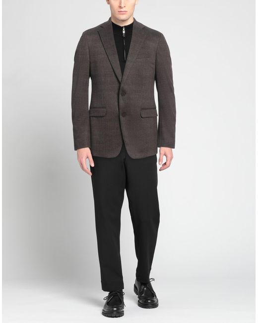 DIGEL Black Dark Blazer Polyester, Cotton, Polyamide for men